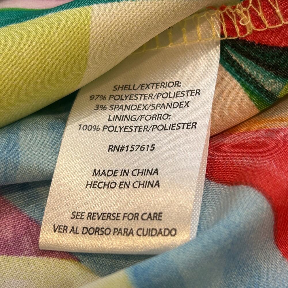 Nicole Miller NY Maxi Dress Abstract Print Satin Multicolor size Large NWT - Picture 8 of 9